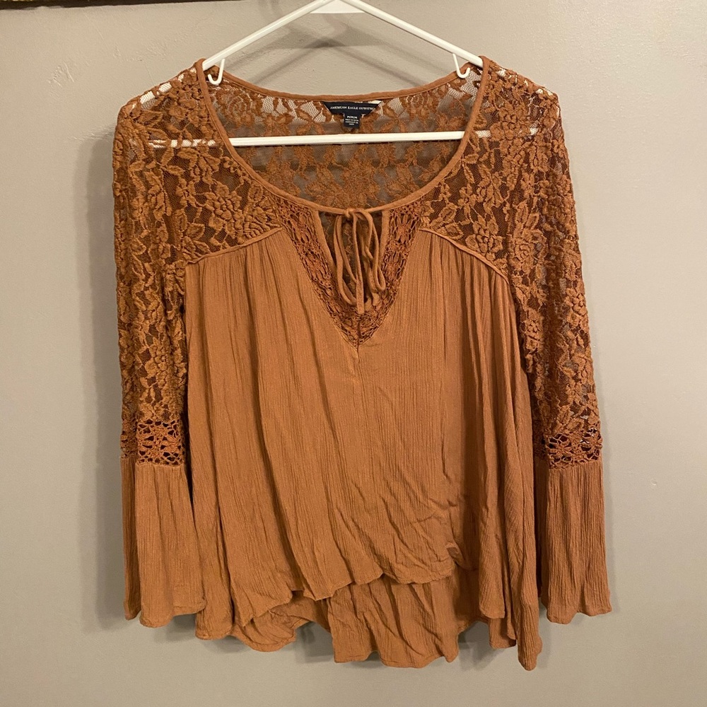 Flower print sleeve blouse
